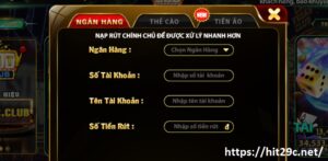 Huong Dan Rut Tien Qua Ngan Hang Hitclub